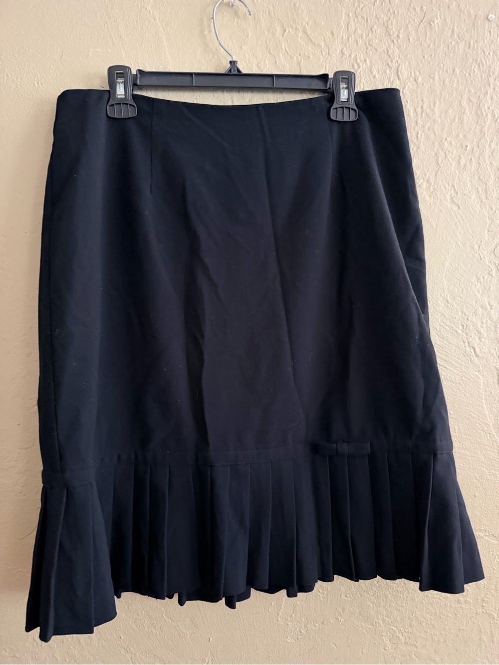 AB Studio Black A-Line Skirt with Pleated Hem